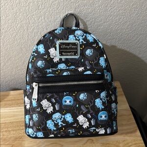 Loungefly Disney Parks Haunted Mansion Black and Blue Backpack